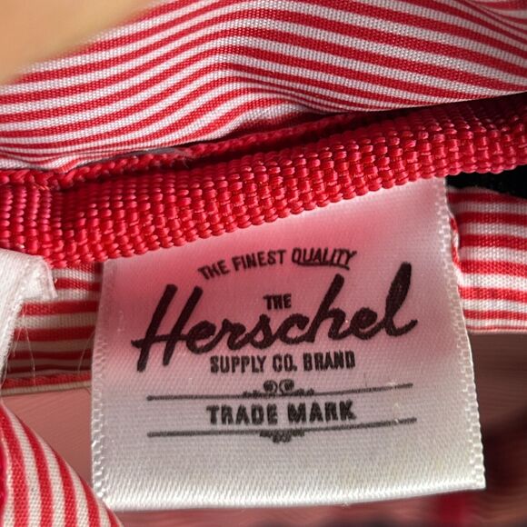 HERSCHEL Backpack Pop Quiz Canvas Leather Trim Waterproof Blue 22L - Picture 14 of 16